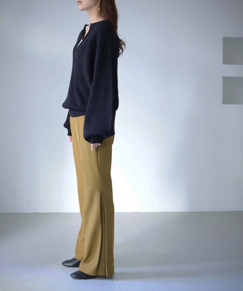 cheriella(シェリエラ)の「【cheriella】WEB限定片畦キーネックニット(ニット/セーター・レディース・ブラック/ベージュ/アイボリー・M)」の18枚目の写真