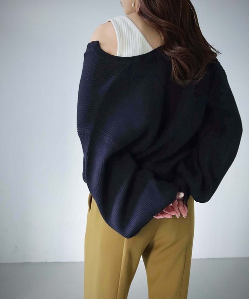 cheriella(シェリエラ)の「【cheriella】WEB限定片畦キーネックニット(ニット/セーター・レディース・ブラック/ベージュ/アイボリー・M)」の22枚目の写真