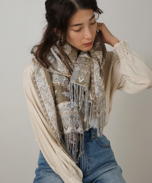 Bou Jeloud(ブージュルード)の「インド刺繍ストール(ストール/ショール・レディース・ブルー/ベージュ/パープル/ネイビー・ONESIZE)」の20枚目の写真
