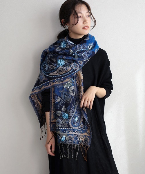 Bou Jeloud(ブージュルード)の「インド刺繍ストール(ストール/ショール・レディース・ブルー/ベージュ/パープル/ネイビー・ONESIZE)」の14枚目の写真
