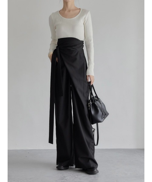 amel（エイメル）の「クルーネックリブニット/アイボリー（Tシャツ/カットソー・レディース・アイボリー・FREE）」の5枚目の写真