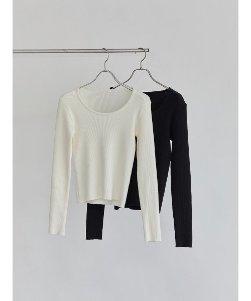 amel（エイメル）の「クルーネックリブニット/アイボリー（Tシャツ/カットソー・レディース・アイボリー・FREE）」の10枚目の写真
