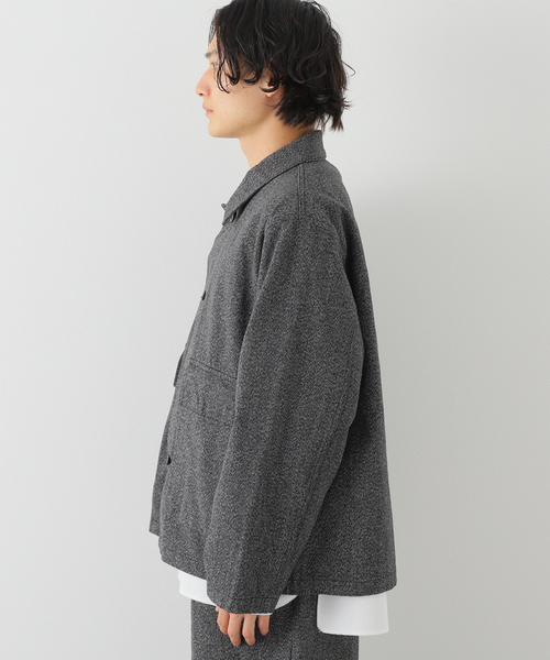 BAMBOO SHOOTS（バンブーシュート）の「【BAMBOO SHOOTS / バンブーシュート】WORK JACKET - TWIST YARN OX（ブルゾン・メンズ・ブラック系その他・LARGE/MEDIUM）」の4枚目の写真