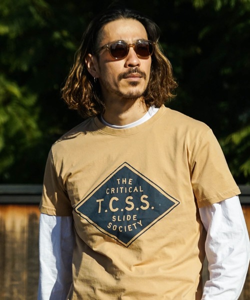 tシャツ DESIGN TEE/Critical Slide(クリティカルスライド)TCSSラインテープモチーフリラックスフィットロングカットソー メ DESIGN TEE⁄Critical Slide(クリティカルスライド)TCSS半袖ロゴTシャツ