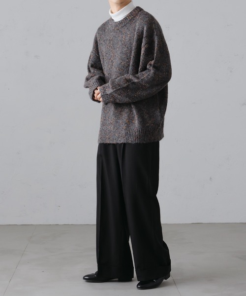 epnok（エプノック）の「カラーネップルーズニット（ニット/セーター・メンズ・チャコールグレー/ライトグレー/カーキ・LARGE/MEDIUM/SMALL）」の10枚目の写真