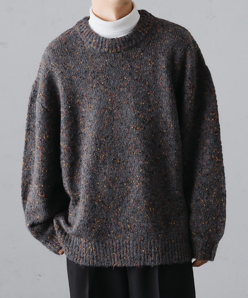 epnok（エプノック）の「カラーネップルーズニット（ニット/セーター・メンズ・チャコールグレー/ライトグレー/カーキ・LARGE/MEDIUM/SMALL）」の5枚目の写真