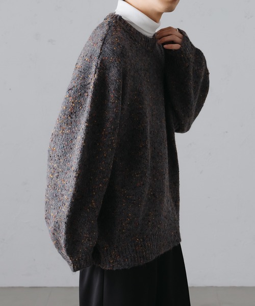 epnok（エプノック）の「カラーネップルーズニット（ニット/セーター・メンズ・チャコールグレー/ライトグレー/カーキ・LARGE/MEDIUM/SMALL）」の6枚目の写真