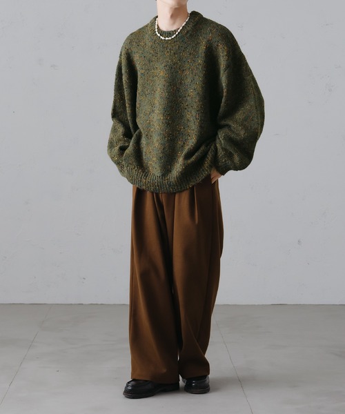 epnok（エプノック）の「カラーネップルーズニット（ニット/セーター・メンズ・チャコールグレー/ライトグレー/カーキ・LARGE/MEDIUM/SMALL）」の20枚目の写真