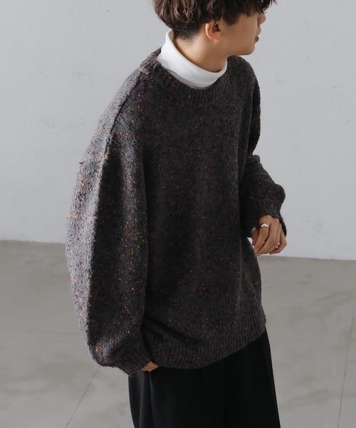 epnok（エプノック）の「カラーネップルーズニット（ニット/セーター・メンズ・チャコールグレー/ライトグレー/カーキ・LARGE/MEDIUM/SMALL）」の9枚目の写真