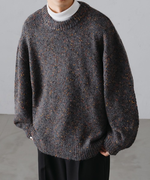 epnok（エプノック）の「カラーネップルーズニット（ニット/セーター・メンズ・チャコールグレー/ライトグレー/カーキ・LARGE/MEDIUM/SMALL）」の8枚目の写真