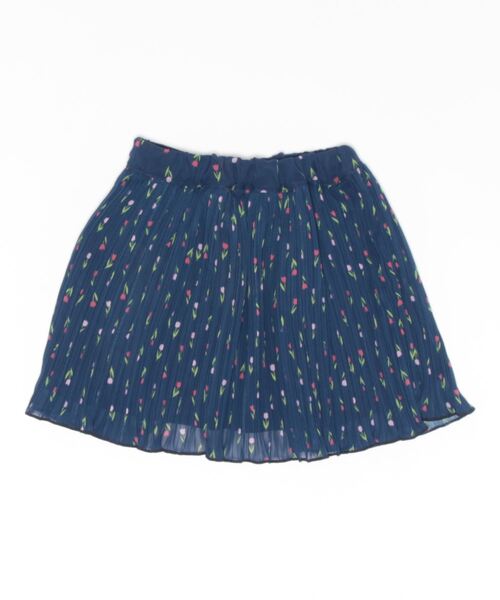 Moujonjon（ムージョンジョン）の「シフォン小花柄プリーツスカート（スカート・キッズ・ネイビー/ライトピンク・M/L/S）」の3枚目の写真