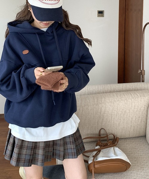 aimoha(アイモハ)の「 シンプルパーカー(パーカー・レディース・ピンク/チョコ/ネイビー・FREE)」の13枚目の写真