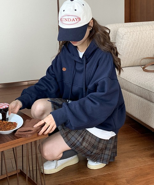 aimoha(アイモハ)の「 シンプルパーカー(パーカー・レディース・ピンク/チョコ/ネイビー・FREE)」の17枚目の写真