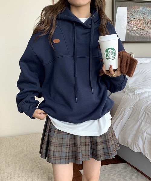 aimoha(アイモハ)の「 シンプルパーカー(パーカー・レディース・ピンク/チョコ/ネイビー・FREE)」の12枚目の写真