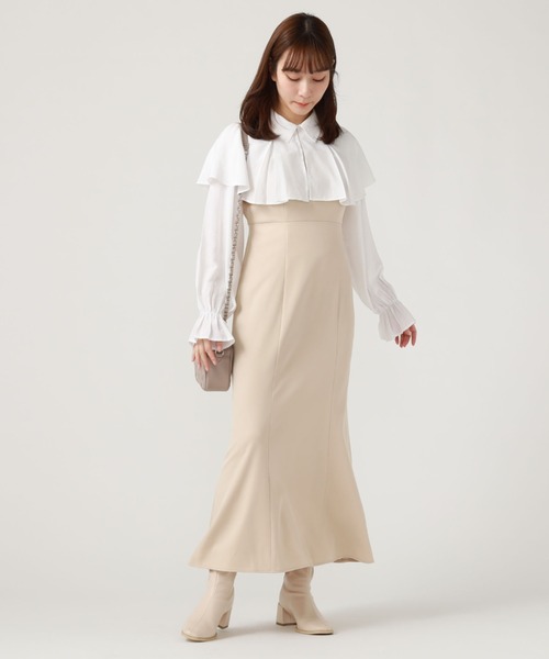 archives(アルシーヴ)の「タックカラー付レイヤードワンピース(ワンピース・レディース・グレイッシュベージュ/ブラック/ベージュ・MEDIUM)」の14枚目の写真