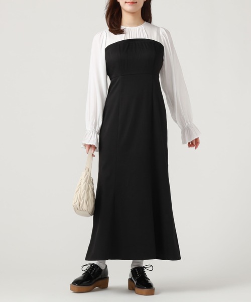 archives(アルシーヴ)の「タックカラー付レイヤードワンピース(ワンピース・レディース・グレイッシュベージュ/ブラック/ベージュ・MEDIUM)」の22枚目の写真