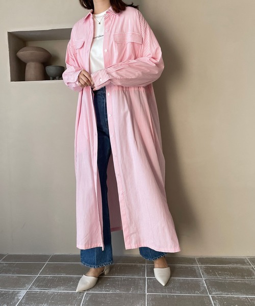 専用出品page LOWRYS FARM（ローリーズファーム）の「ストライプシャツワンピース