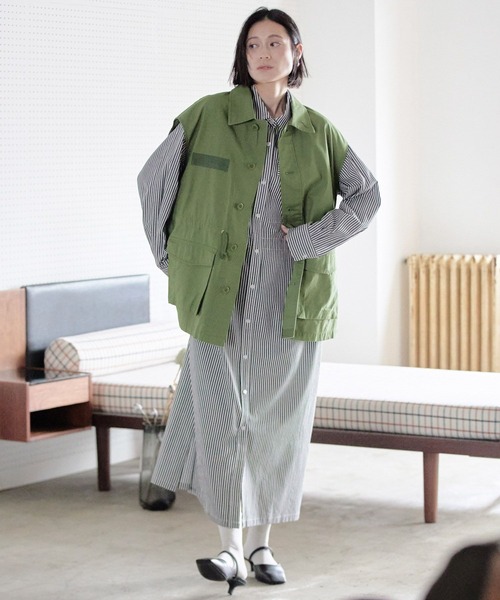 LOWRYS FARM（ローリーズファーム）の「ストライプシャツワンピース