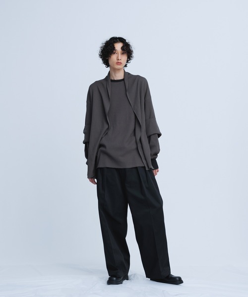 ADAM ET ROPE'(アダムエロペ)の「【WEB限定】ボリュームスリーブ サーマル ロングスリーブ カットソー / 2トーン / ユニセックス(Tシャツ/カットソー・メンズ・ホワイト/ブラック/グレー・M/L)」の19枚目の写真