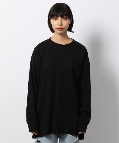 PAGEBOY（ページボーイ）の「ワッフルBIGロンT（Tシャツ/カットソー・レディース・オフホワイト/ブラック/ラベンダー・FREE）」の12枚目の写真