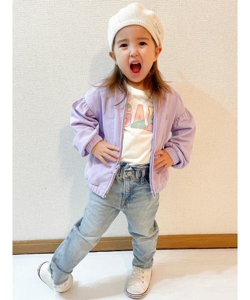 GAP(ギャップ)の「バルーンスリーブジャケット(幼児)(ブルゾン・キッズ・ベージュ/パープル系その他/オフホワイト・12-18M/18-24M/2 YRS/3 YRS/4 YRS/5 YRS/6-12M)」の6枚目の写真