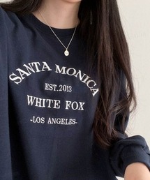Dalfwin | 2023SS 春新作 韓国ファッション スウェット レディース 裏起毛なし MONICA刺繍ロゴスウェット トレーナー トップス オーバーサイズ 2023SS 春新作(スウェット)