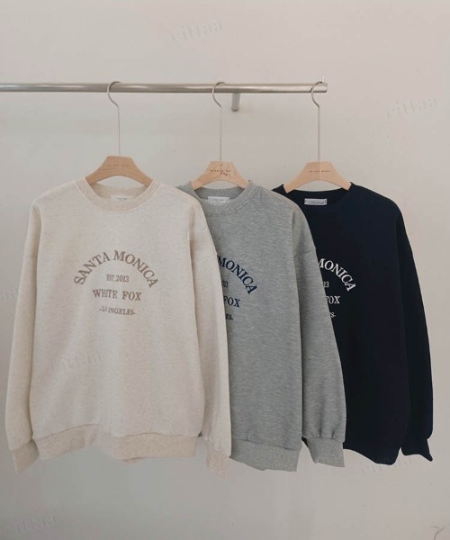 Dalfwin(ダールフィン)の「韓国ファッションMONICA刺繍ロゴオーバーサイズスウェット(スウェット・レディース・ネイビー/グレー/オートミール・FREE)」の14枚目の写真