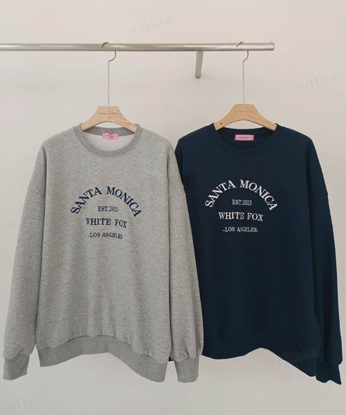 Dalfwin(ダールフィン)の「韓国ファッションMONICA刺繍ロゴオーバーサイズスウェット(スウェット・レディース・ネイビー/グレー/オートミール・FREE)」の13枚目の写真