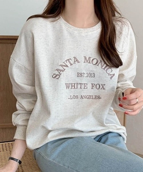 Dalfwin(ダールフィン)の「韓国ファッションMONICA刺繍ロゴオーバーサイズスウェット(スウェット・レディース・ネイビー/グレー/オートミール・FREE)」の15枚目の写真