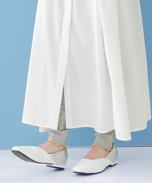 osharewalker（オシャレウォーカー）の「『配色メローランダムリブレギンス』（レギンス/スパッツ・レディース・グレー/グリーン/ブラック/パープル・1/2）」の2枚目の写真