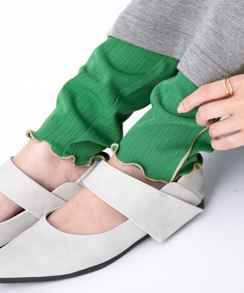 osharewalker（オシャレウォーカー）の「『配色メローランダムリブレギンス』（レギンス/スパッツ・レディース・グレー/グリーン/ブラック/パープル・1/2）」の7枚目の写真