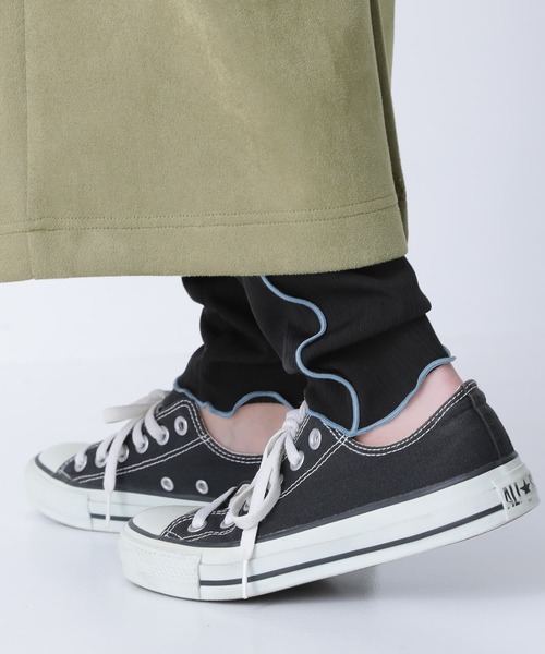 osharewalker（オシャレウォーカー）の「『配色メローランダムリブレギンス』（レギンス/スパッツ・レディース・グレー/グリーン/ブラック/パープル・1/2）」の11枚目の写真