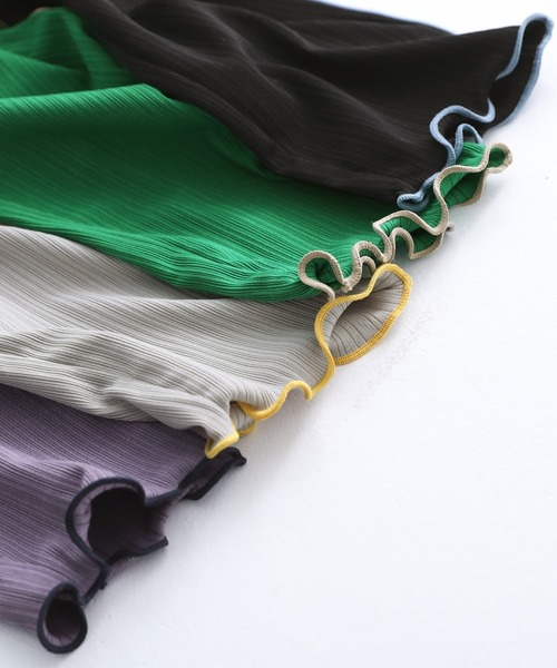 osharewalker（オシャレウォーカー）の「『配色メローランダムリブレギンス』（レギンス/スパッツ・レディース・グレー/グリーン/ブラック/パープル・1/2）」の18枚目の写真