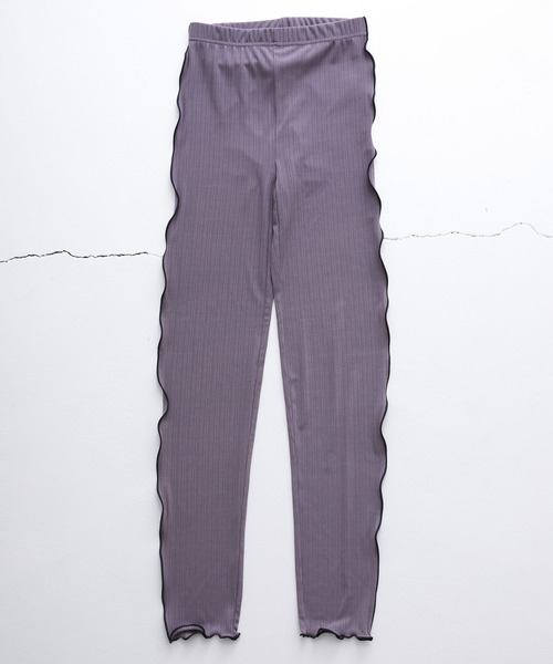 osharewalker（オシャレウォーカー）の「『配色メローランダムリブレギンス』（レギンス/スパッツ・レディース・グレー/グリーン/ブラック/パープル・1/2）」の21枚目の写真