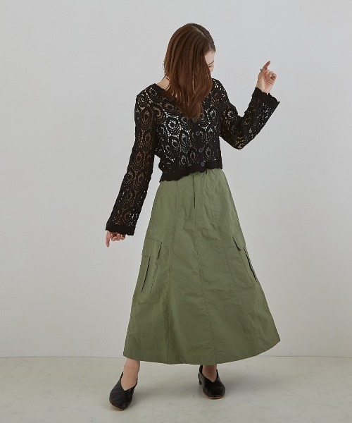 PAPAVER(パパヴェル)の「【PAPAVER】ミリタリーフレアーSK(スカート・レディース・ブラック/カーキ/アイボリー・MEDIUM)」の11枚目の写真