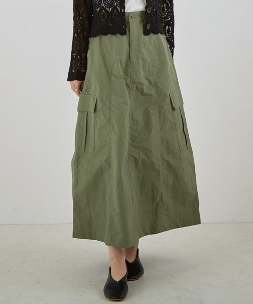 PAPAVER(パパヴェル)の「【PAPAVER】ミリタリーフレアーSK(スカート・レディース・ブラック/カーキ/アイボリー・MEDIUM)」の13枚目の写真