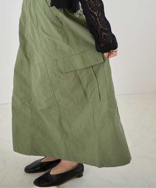 PAPAVER(パパヴェル)の「【PAPAVER】ミリタリーフレアーSK(スカート・レディース・ブラック/カーキ/アイボリー・MEDIUM)」の18枚目の写真