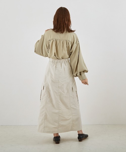 PAPAVER(パパヴェル)の「【PAPAVER】ミリタリーフレアーSK(スカート・レディース・ブラック/カーキ/アイボリー・MEDIUM)」の21枚目の写真