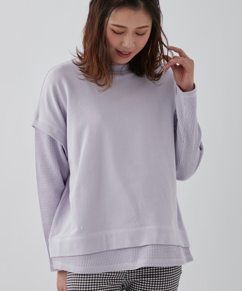 セール】【OP:オーピー】レディースレイヤード風ロングTシャツ