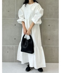Re:EDIT | [2023S/S PRE ORDER][低身長/高身長サイズ有]ふくれジャガードティアードワンピース(ワンピース)