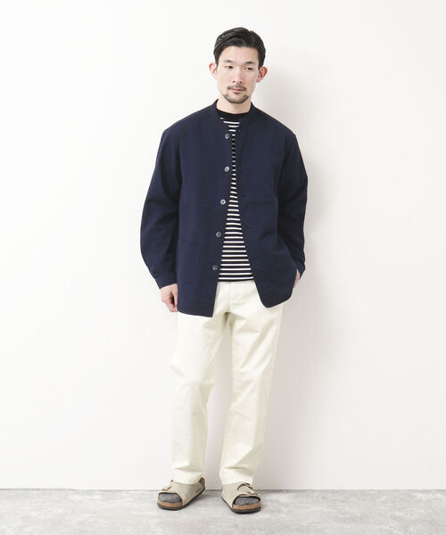 NOLLEY'S goodman（ノーリーズグッドマン）の「PLONGEUR JACKET マオカラー スタンドカラーシャツジャケット（シャツ/ブラウス・メンズ・ホワイト系その他/ブルー系その他/ダークネイビー・L/S/M）」の15枚目の写真