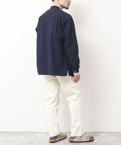 NOLLEY'S goodman（ノーリーズグッドマン）の「PLONGEUR JACKET マオカラー スタンドカラーシャツジャケット（シャツ/ブラウス・メンズ・ホワイト系その他/ブルー系その他/ダークネイビー・L/S/M）」の12枚目の写真