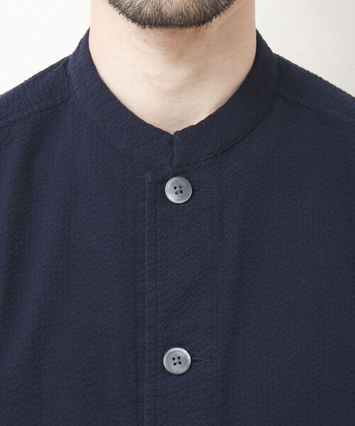 NOLLEY'S goodman（ノーリーズグッドマン）の「PLONGEUR JACKET マオカラー スタンドカラーシャツジャケット（シャツ/ブラウス・メンズ・ホワイト系その他/ブルー系その他/ダークネイビー・L/S/M）」の19枚目の写真