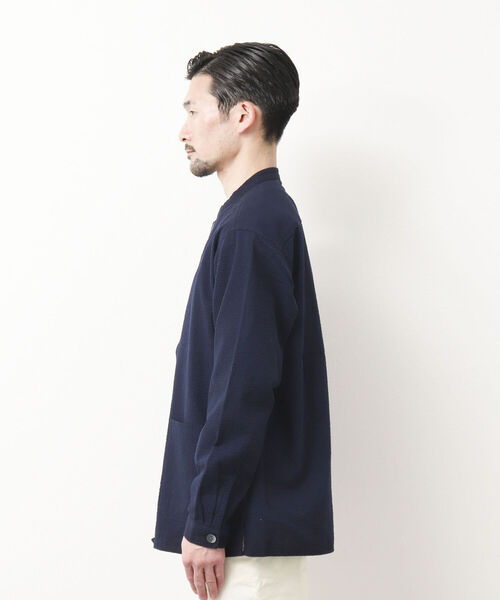 NOLLEY'S goodman（ノーリーズグッドマン）の「PLONGEUR JACKET マオカラー スタンドカラーシャツジャケット（シャツ/ブラウス・メンズ・ホワイト系その他/ブルー系その他/ダークネイビー・L/S/M）」の7枚目の写真