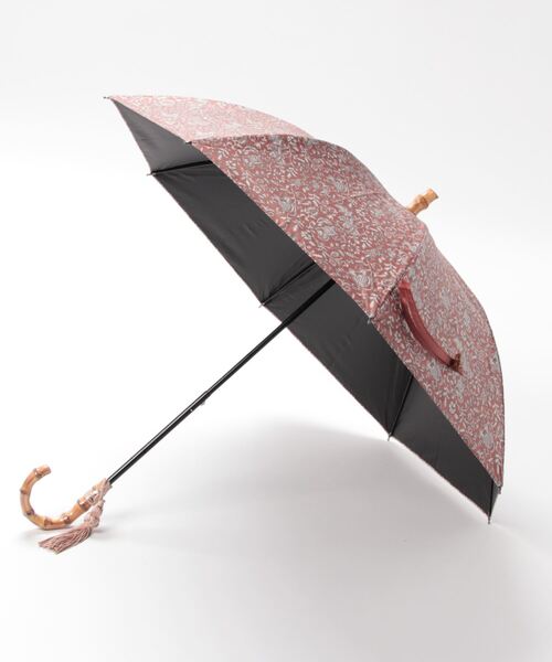 全商品オープニング価格！ 日傘 完全遮光100％ 晴雨兼用 インド更紗総柄 ニュアンスカラー 小物