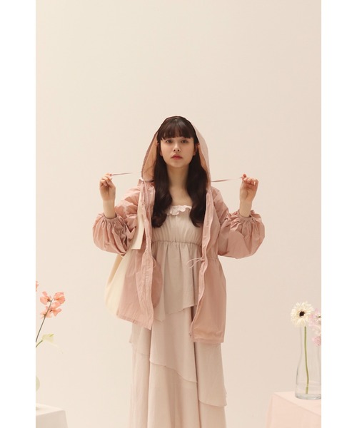 muguet(ミュゲ)の「airy spring zip parker(マウンテンパーカー・レディース・ホワイト/ピンク・FREE)」の14枚目の写真