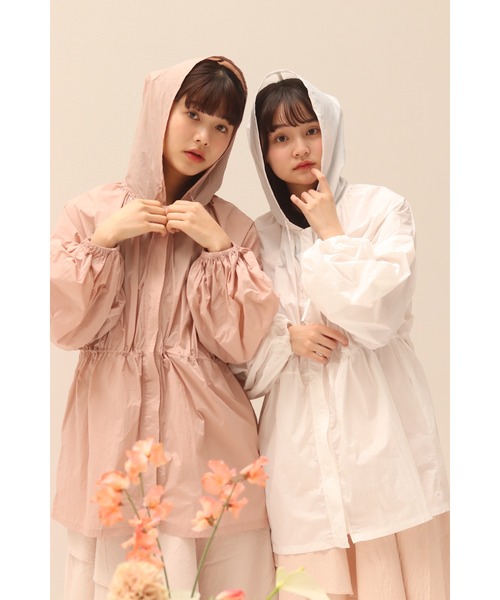 muguet(ミュゲ)の「airy spring zip parker(マウンテンパーカー・レディース・ホワイト/ピンク・FREE)」の3枚目の写真
