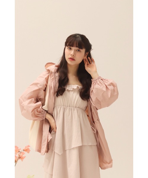 muguet(ミュゲ)の「airy spring zip parker(マウンテンパーカー・レディース・ホワイト/ピンク・FREE)」の5枚目の写真
