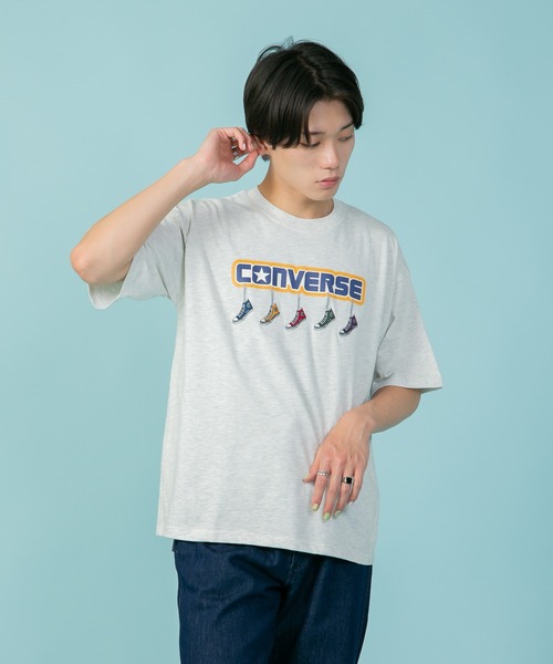 CONVERSE(コンバース)の「【CONVERSE/コンバース】5シューズ刺繍 Tシャツ オールスター刺繍 ブランドロゴプリント(Tシャツ/カットソー・メンズ・ホワイト/ダークグリーン/オフホワイト・MEDIUM/X-LARGE/LARGE)」の2枚目の写真