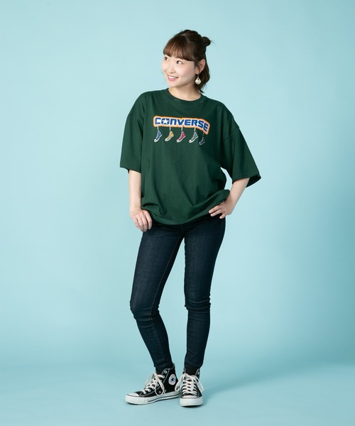CONVERSE(コンバース)の「【CONVERSE/コンバース】5シューズ刺繍 Tシャツ オールスター刺繍 ブランドロゴプリント(Tシャツ/カットソー・メンズ・ホワイト/ダークグリーン/オフホワイト・MEDIUM/X-LARGE/LARGE)」の13枚目の写真